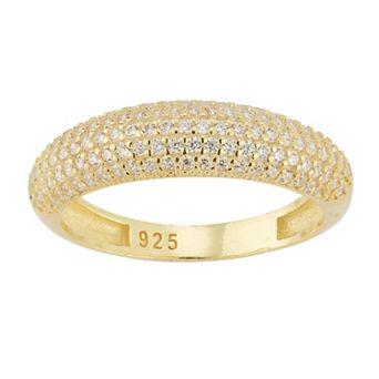 Sunkissed Sterling Cubic Zirconia Pave Dome Ring