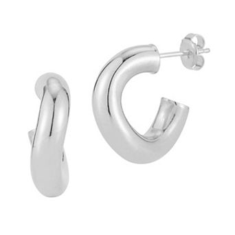 Sunkissed Sterling 14k Gold Over Silver Small Wave Tube Hoop Earrings