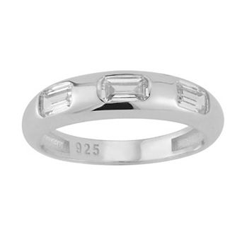 Sunkissed Sterling Cubic Zirconia 3-Stone Ring