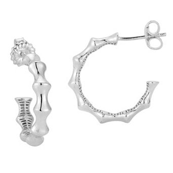 Sunkissed Sterling Sterling Silver Bamboo Hoops