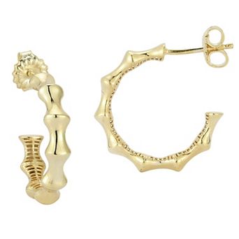Sunkissed Sterling Sterling Silver Bamboo Hoops
