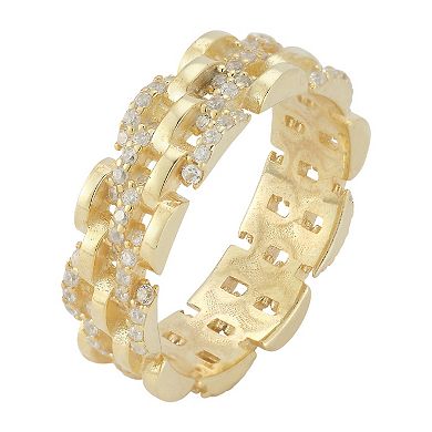 Sunkissed Sterling Cubic Zirconia Chain Link Ring