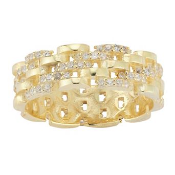 Sunkissed Sterling Cubic Zirconia Chain Link Ring