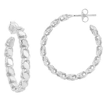 Sunkissed Sterling 14k Gold Over Silver Textured Large Hoop Earrings