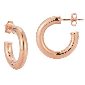 Sunkissed Sterling 0.8 in Tube Hoop Earrings