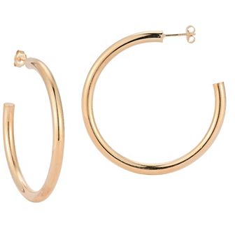 Sunkissed Sterling 14k Gold Over Silver Thick Hoop Earrings