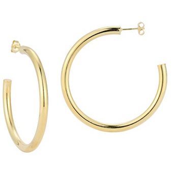 Sunkissed Sterling 14k Gold Over Silver Thick Hoop Earrings