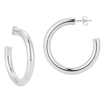 Sunkissed Sterling 14k Gold Over Silver Thick Hoop Earrings