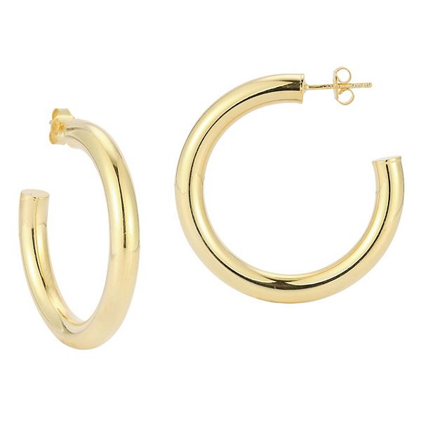 Sunkissed Sterling 14k Gold Over Silver Thick Hoop Earrings