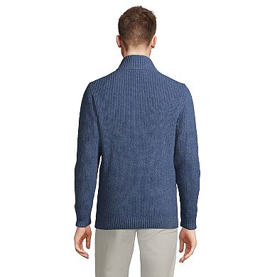 Men's Lands' End Button Mockneck Sweater