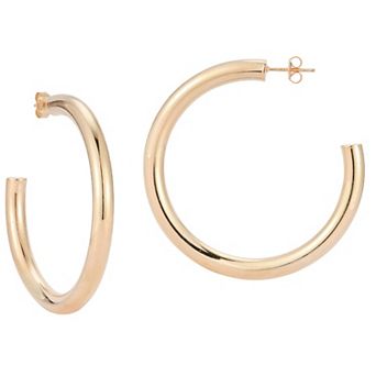 Sunkissed Sterling 14k Gold Over Silver Thick Hoop Earrings