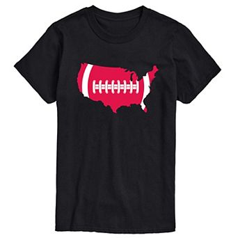 Big & Tall USA Shape Football Tee