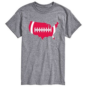 Big & Tall USA Shape Football Tee