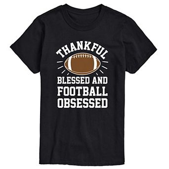 Big & Tall Thankful Blessed Football Tee