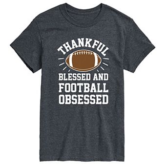 Big & Tall Thankful Blessed Football Tee
