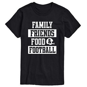 Big & Tall Family Friends Food Football Tee