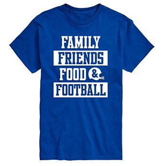 Big & Tall Family Friends Food Football Tee