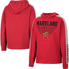 Men's Under Armour Red Maryland Terrapins On-Court Raglan Hoodie T-Shirt