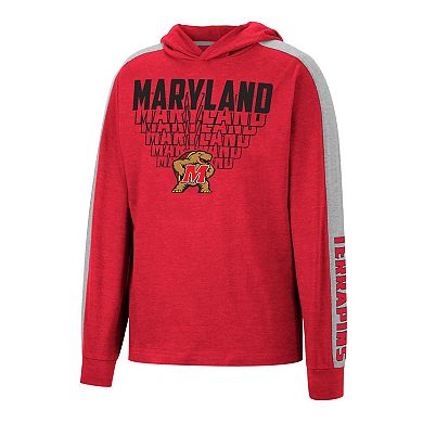 Youth Colosseum Heathered Red Maryland Terrapins Wind Changes Raglan Hoodie T-Shirt