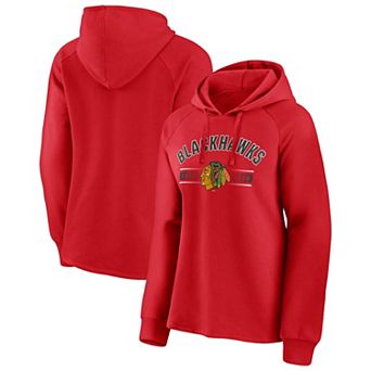 Women's Fanatics Branded Red Chicago Blackhawks Perfect Play Raglan Pullover Hoodie