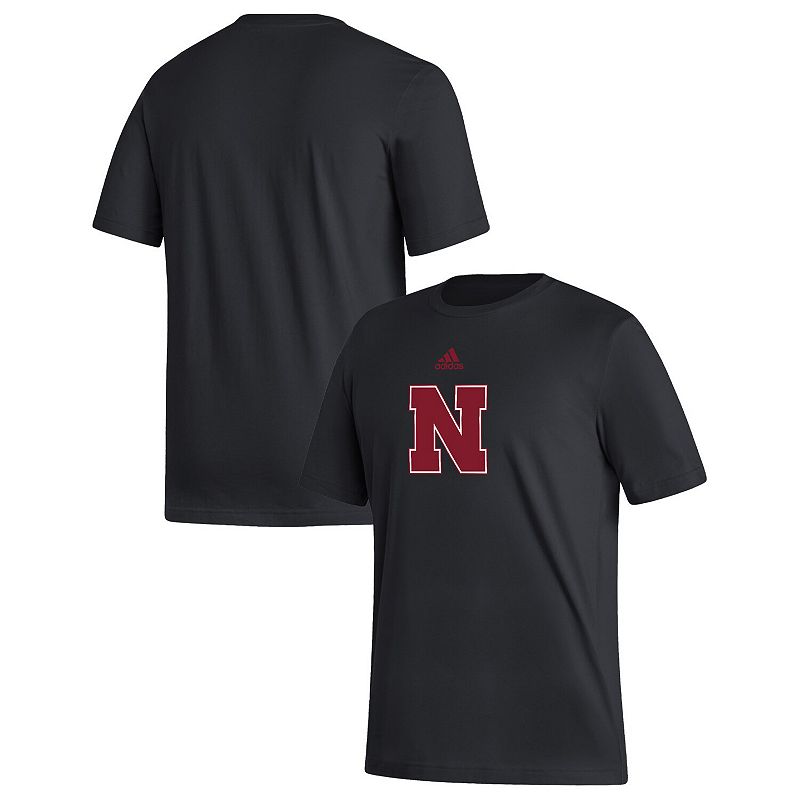 Mens adidas Black Nebraska Huskers Team Locker Logo Fresh Recycled T-Shirt