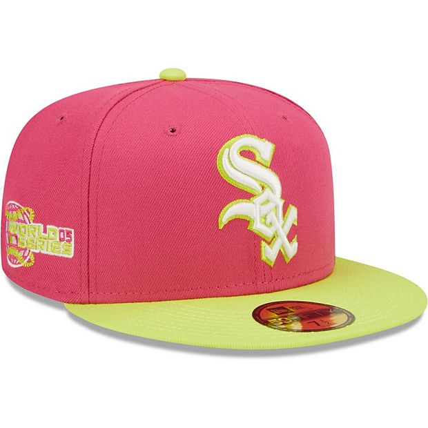 Men's New Era Pink Chicago White Sox 2005 World Series Champions Beetroot  Cyber 59FIFTY Fitted Hat