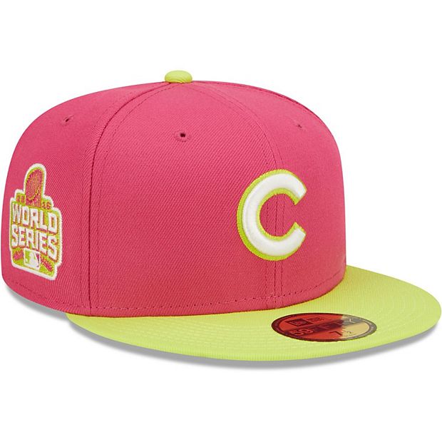 Men's Chicago Cubs New Era Pink 2016 World Series Red Undervisor