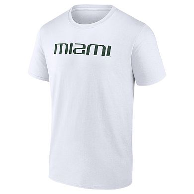 Men's Fanatics Branded White Miami Hurricanes Game Day 2-Hit T-Shirt