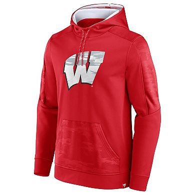 Men's Fanatics Branded Red Wisconsin Badgers On The Ball Pullover Hoodie