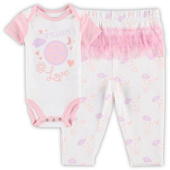 Girls Newborn & Infant White Pittsburgh Steelers Spreading Love Bodysuit and Tutu Leggings Set