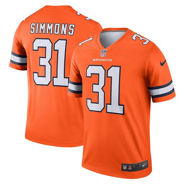 Men's Nike Justin Simmons Orange Denver Broncos Alternate Legend Jersey