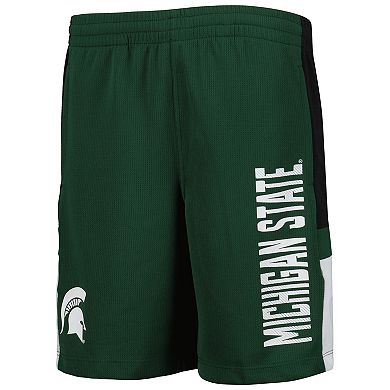 Youth Green Michigan State Spartans Lateral Mesh Performance Shorts