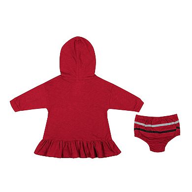 Girls Infant Colosseum Scarlet Ohio State Buckeyes Winifred Hoodie Dress & Bloomer Set