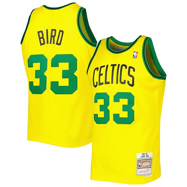 Men's Boston Celtics Larry Bird Mitchell & Ness White Out Swingman Jersey