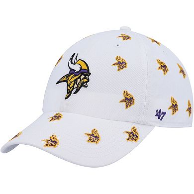 Women's '47 White Minnesota Vikings Confetti Clean Up Adjustable Hat