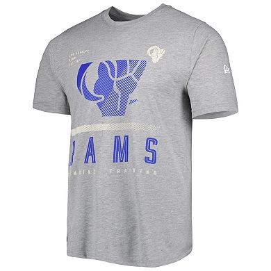 Men's New Era Heathered Gray Los Angeles Rams Combine Authentic Red Zone T-Shirt