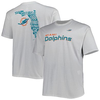 Men's Fanatics Branded White Miami Dolphins Big & Tall Hometown Collection Hot Shot T-Shirt