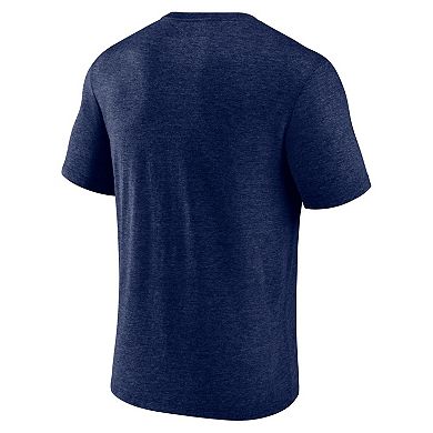 Men's Fanatics Branded Heathered College Navy Seattle Seahawks End Around Tri-Blend T-Shirt