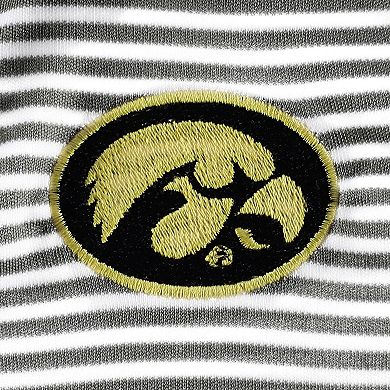 Infant Garb Charcoal Iowa Hawkeyes Carson Striped Polo Bodysuit