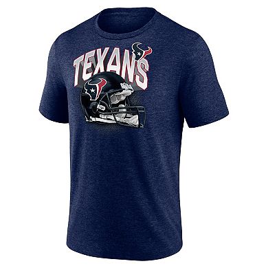 Men's Fanatics Branded Heathered Navy Houston Texans End Around Tri-Blend T-Shirt