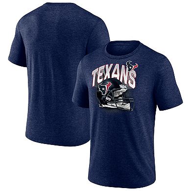 Men's Fanatics Branded Heathered Navy Houston Texans End Around Tri-Blend T-Shirt