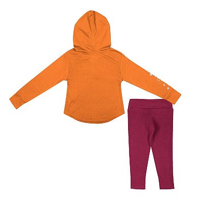 Girls Toddler Colosseum Orange/Maroon Virginia Tech Hokies Most Delightful Way Long Sleeve Hoodie T-Shirt & Leggings Set
