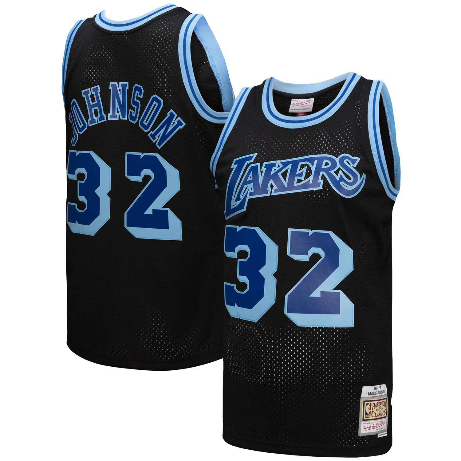 magic johnson blue lakers jersey