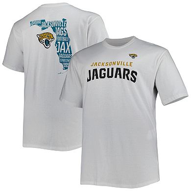 Men's Fanatics Branded White Jacksonville Jaguars Big & Tall Hometown Collection Hot Shot T-Shirt