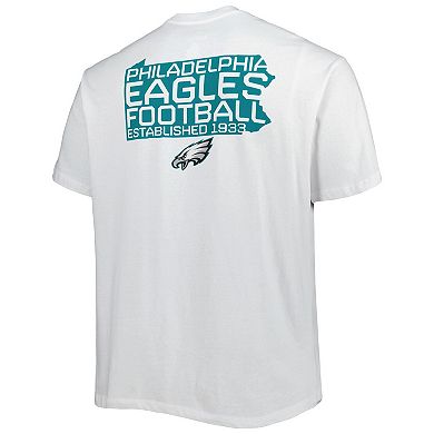 Men's Fanatics Branded White Philadelphia Eagles Big & Tall Hometown Collection Hot Shot T-Shirt