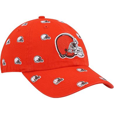 Women's '47 Orange Cleveland Browns Confetti Clean Up Logo Adjustable Hat