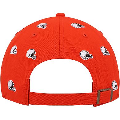 Women's '47 Orange Cleveland Browns Confetti Clean Up Logo Adjustable Hat