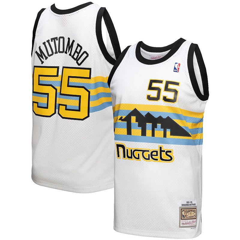 Mens Mitchell & Ness Dikembe Mutombo White Denver Nuggets 1991-92 Hardwood