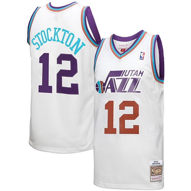 John Stockton Utah Jazz Mitchell & Ness NBA White Throwback Swingman Jersey
