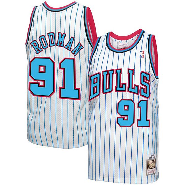 NBA Chicago Bulls #91 Dennis Rodman Fadeaway Swingman Jersey Mitchell Ness 95-96 - Sinbad Sports Store